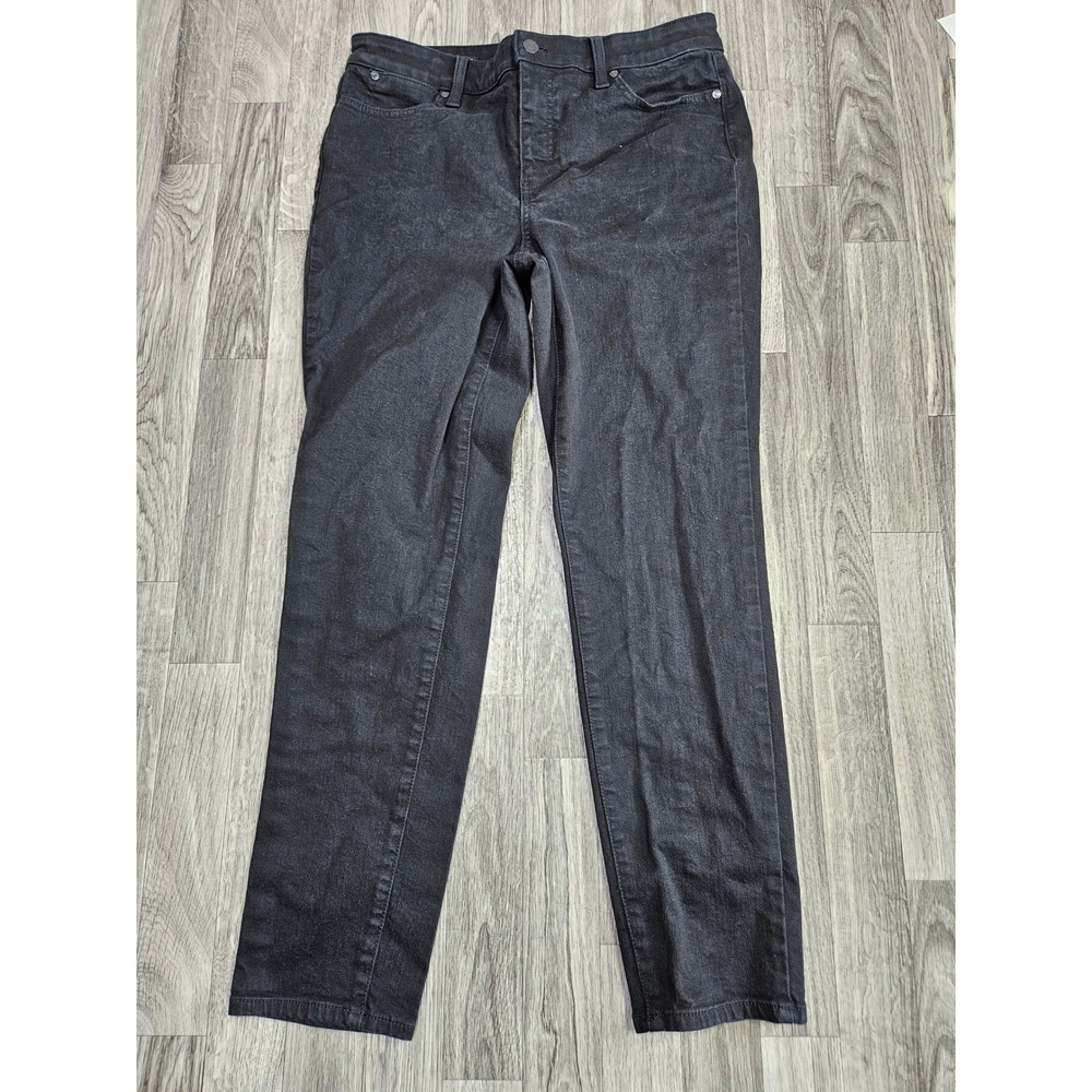 Talbots Slim Ankle Jeans Womens 10 Black Stretch Tapered Leg Denim